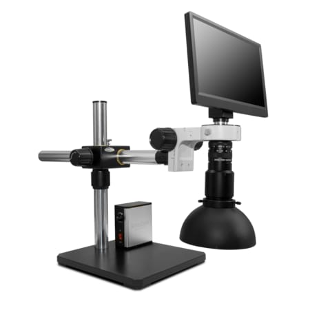 Scienscope Macro Digital Inspection System And Dome LED Light On Single Arm Stand MAC3-PK5S-DM